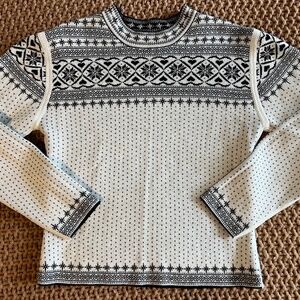 Vintage Women's Nordic Style Cotton Winter Ski Sweater Size Small